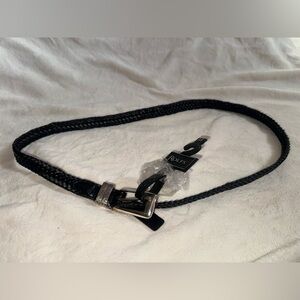 Rolf’s woven skinny braided leather black belt